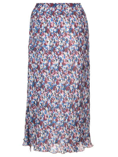 Shop Ganni Printed Georgette Midi Skirt In Multicolor