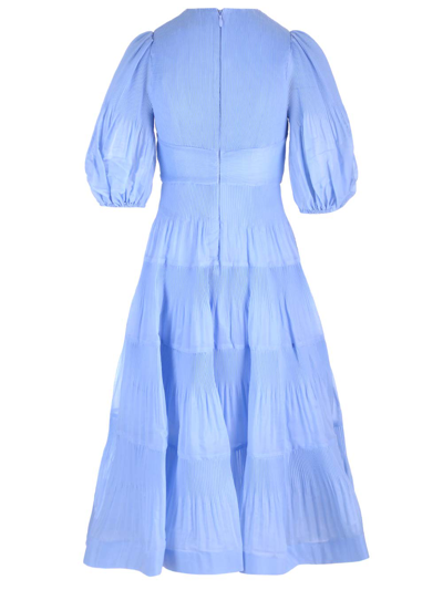 Shop Zimmermann Jaracanda Pleated Dress In Light Blue