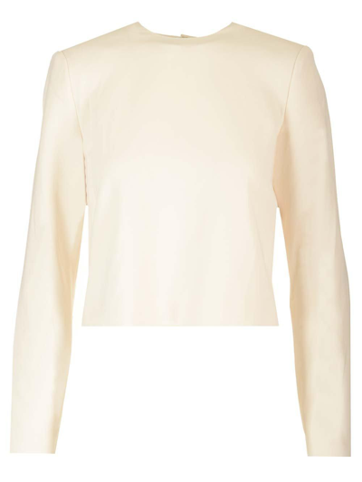 Shop Theory Long Sleeved Crewneck Top In White