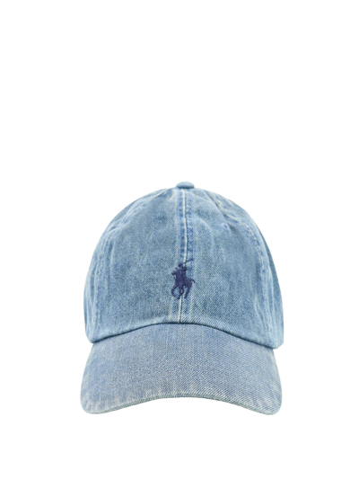Shop Ralph Lauren Hat In Light Wash Denim