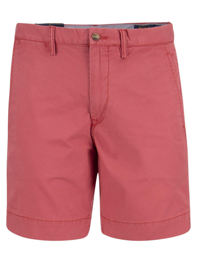 Shop Ralph Lauren Knee-length Chino Shorts In Nantucket Red