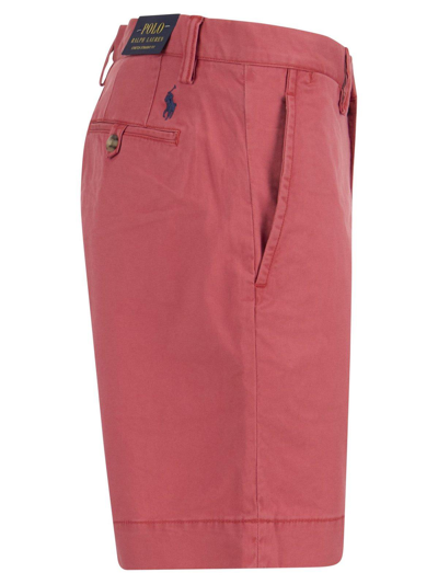 Shop Ralph Lauren Knee-length Chino Shorts In Nantucket Red
