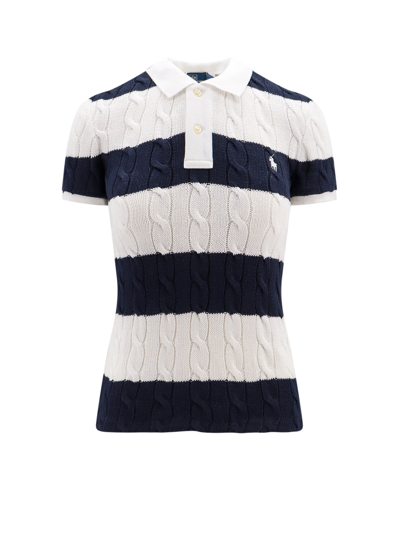 Shop Ralph Lauren Polo Shirt In White Hunter Navy