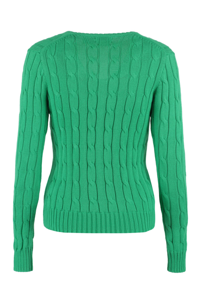Shop Ralph Lauren Cable Knit Sweater In Preppy Green