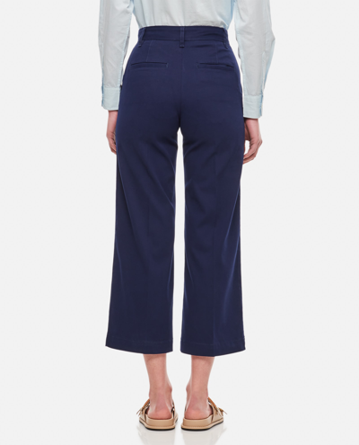 Shop Ralph Lauren Wide Leg Chino Cropped Pants In Newport Navy