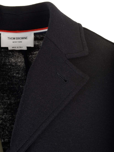 Shop Thom Browne Blue Wool Sporty Jacket
