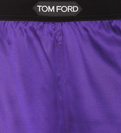 Shop Tom Ford Logo Shorts In Purple