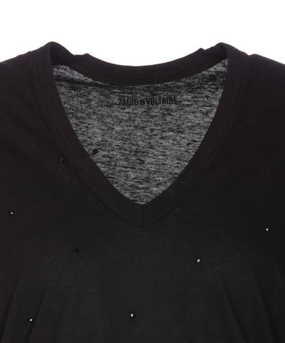 Shop Zadig &amp; Voltaire Wassa Dots Strass T-shirt In Noir