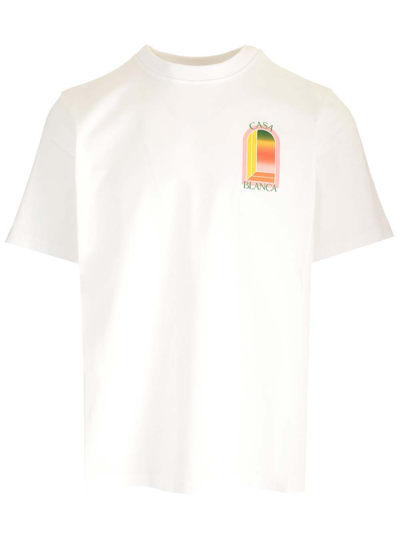 Shop Casablanca White Gradient Larche T-shirt