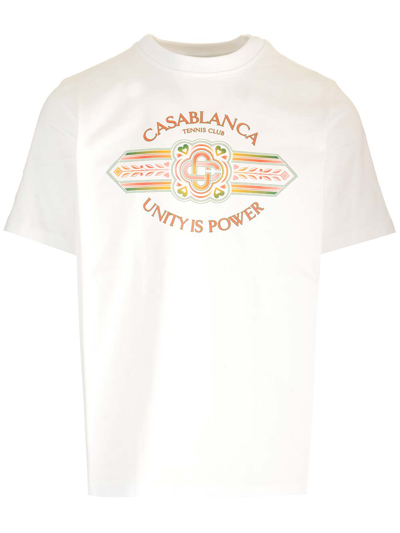 Shop Casablanca Slim Fit T-shirt In Bianco