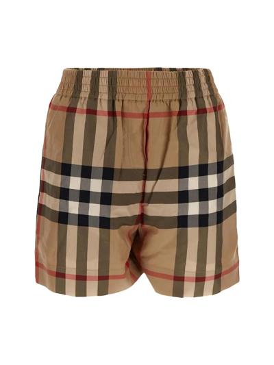 Shop Burberry Cotton Shorts In Beige