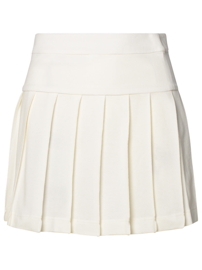 Shop Palm Angels White Cotton Miniskirt In Off White Black