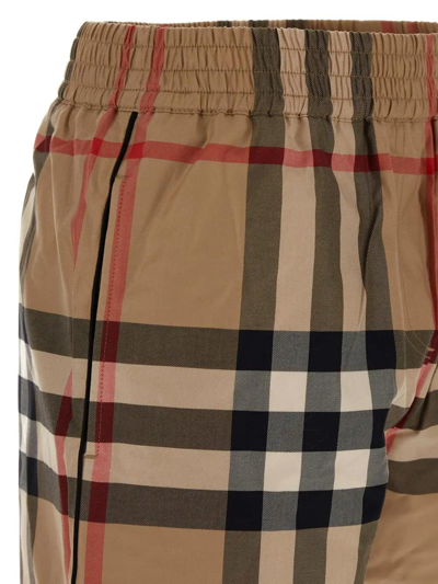 Shop Burberry Cotton Shorts In Beige