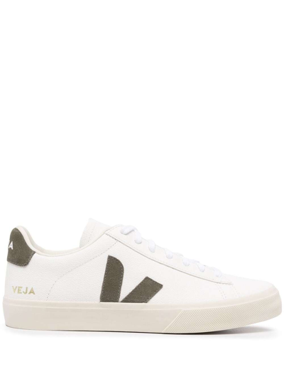 Shop Veja White Low-top Sneakers With Logo Patch In Leather Man In Bianco