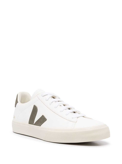 Shop Veja White Low-top Sneakers With Logo Patch In Leather Man In Bianco