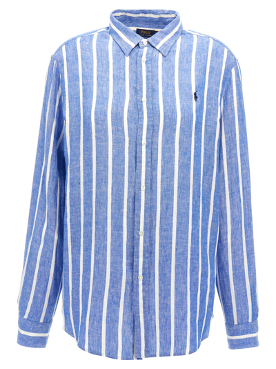 Shop Ralph Lauren Logo Shirt In Blue White