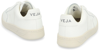 Shop Veja V-12 Leather Low-top Sneakers In Bianco