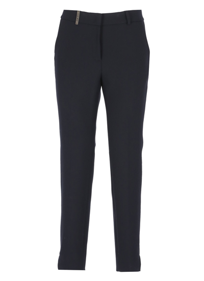 Shop Peserico Icon Trousers In Blue