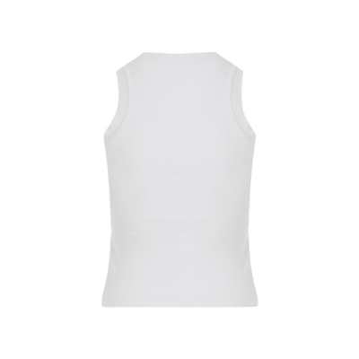 Shop Off-white Logo Embroidered Sleeveless Top In Artic Ice Artic Ice