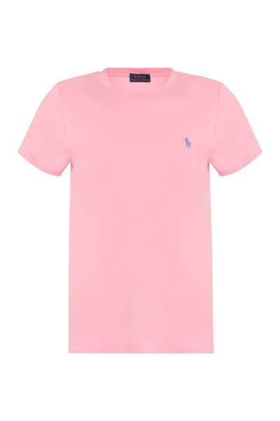 Shop Ralph Lauren Logo Cotton T-shirt In Course Pink