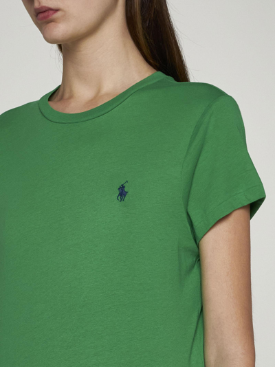 Shop Ralph Lauren Logo Cotton T-shirt In Preppy Green