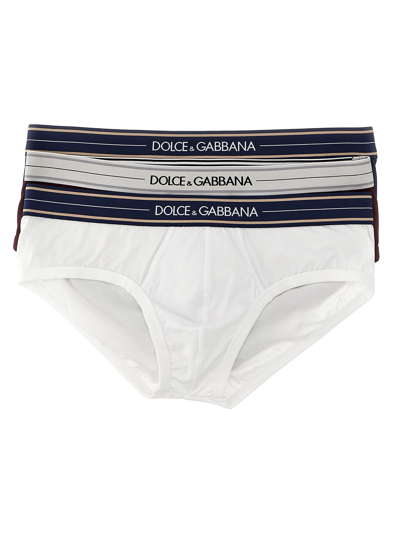 Shop Dolce & Gabbana Brando 3-pack Briefs In Bianco