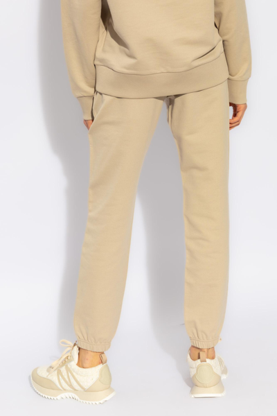 Shop Moncler Sweatpants With Logo In Beige