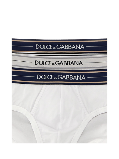 Shop Dolce & Gabbana Brando 3-pack Briefs In Bianco