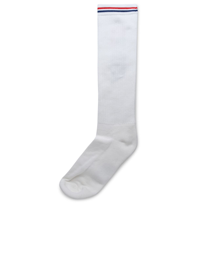 Shop Autry White Cotton Blend Socks In Bianco