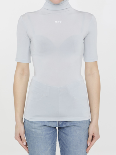 Shop Off-white Off Stamp Top In Artic Ice White