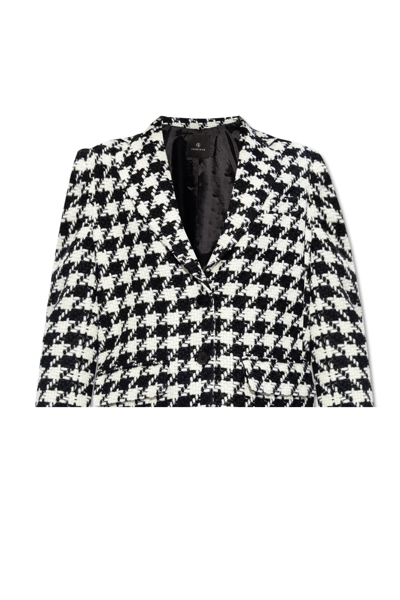 Shop Anine Bing Quinn Tweed Blazer In Black