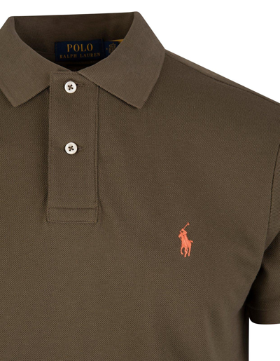 Shop Ralph Lauren Pony Embroidered Short-sleeved Polo Shirt In Canopy Olive