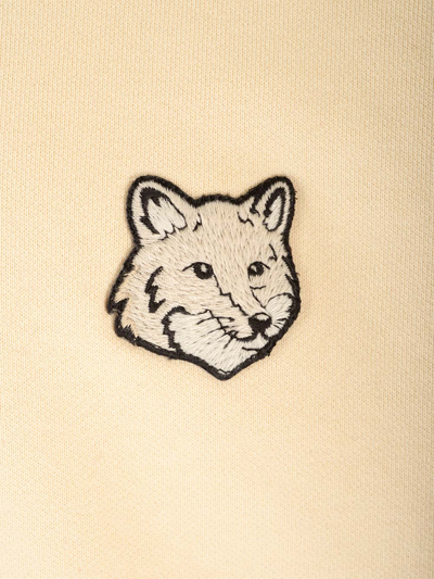 Shop Maison Kitsuné Logo Patched Hooded Sweatshirt In Paper