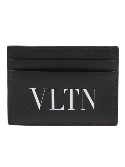 Shop Valentino Vltn Printed Card Holder In Black