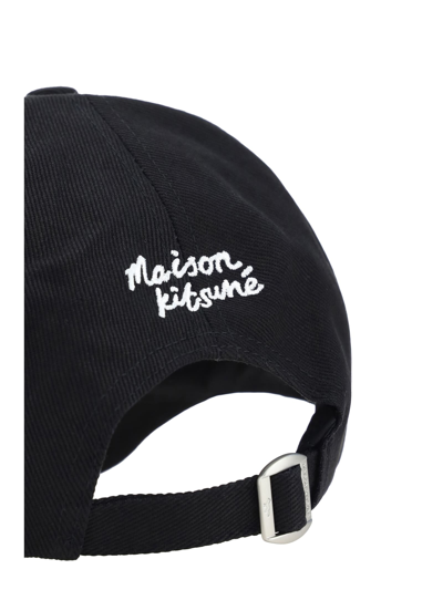 Shop Maison Kitsuné Baseball Hat In Black