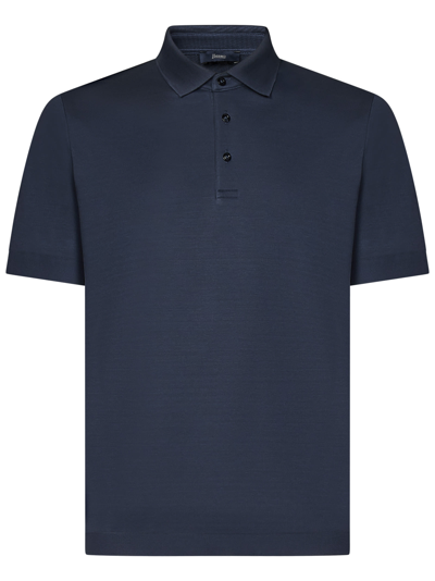 Shop Herno Polo Shirt In Blu Navy