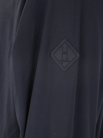 Shop Herno Zip-up Drawstring Hoodie In Blu Navy