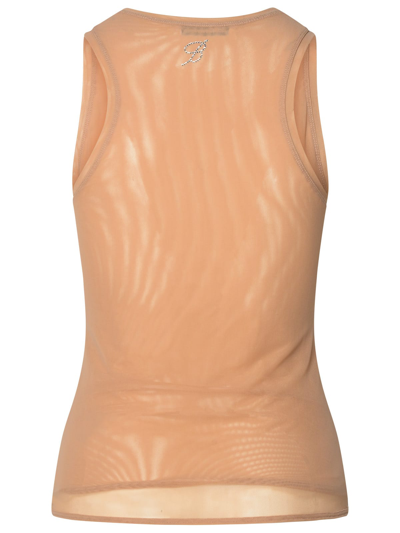 Shop Blumarine Nylon Blend Tank Top Nude In Cameo Rose