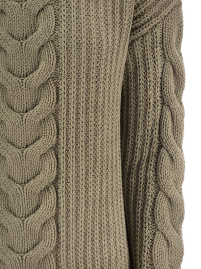 Shop Max Mara Crewneck Knit Sweaters In Green