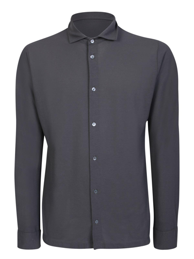 Shop Zanone Buttoned Long-sleeved Shirt In Grey