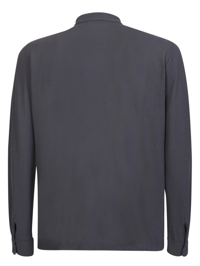 Shop Zanone Buttoned Long-sleeved Shirt In Grey