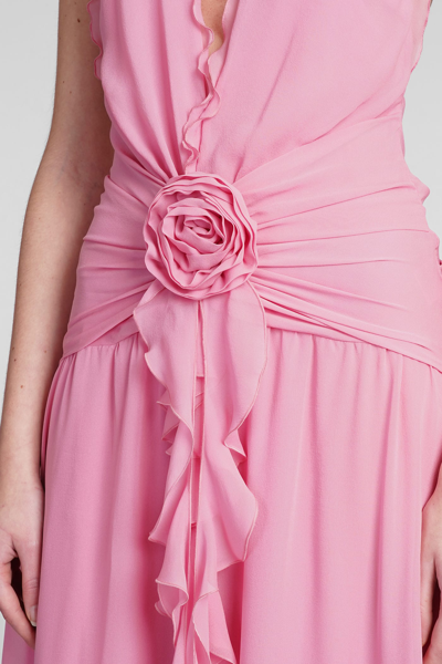 Shop Blumarine Dress In Rose-pink Silk In Geranio