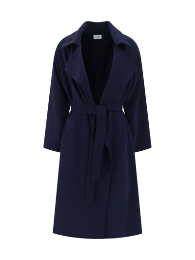 Shop P.a.r.o.s.h Long Trench Coat In Blu