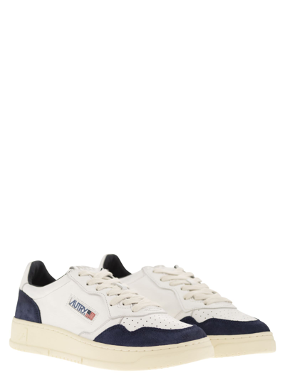 Shop Autry Medalist Low - Sneakers In Goatskin And Suede In Bianco