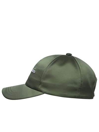 Shop Balmain Green Polyester Hat In Army Green