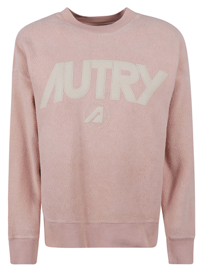 Shop Autry Vintage Effect Logo Sweatshirt In Rosa