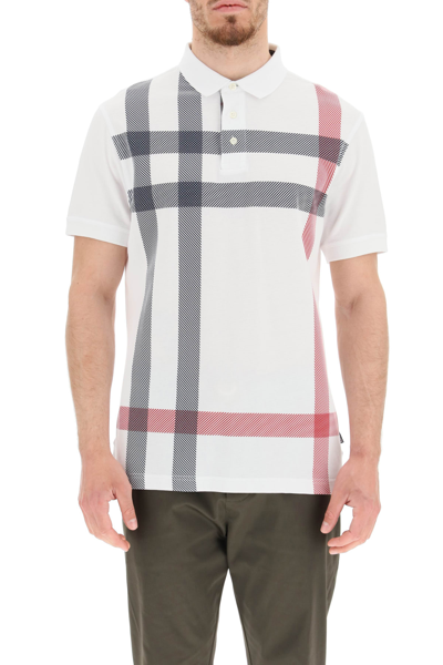 Shop Barbour Blaine Tartan Piquet Polo Shirt In White