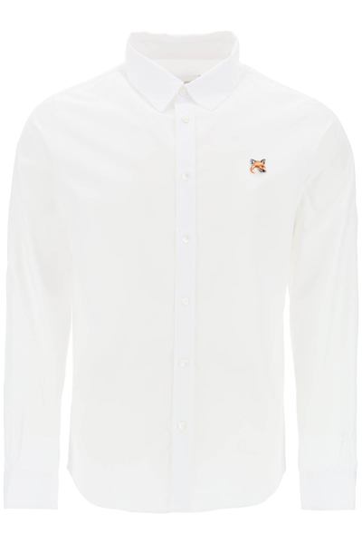 Shop Maison Kitsuné Fox Head Poplin Shirt In White