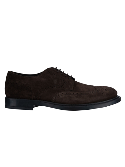 Shop Tod's Classic Perforated Derby Shoes In Marrone