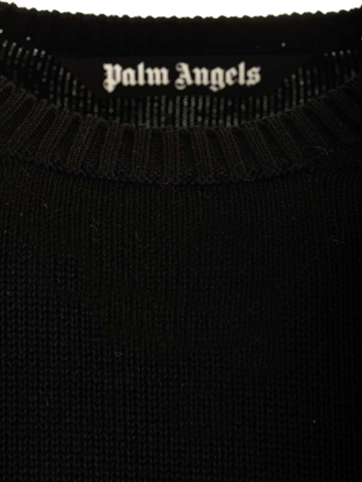 Shop Palm Angels Black Sweater With Logo
